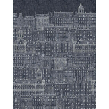 Sanders & Sanders fotobehang - stadsgezicht - blauw - 212 x 280 cm - 640972 product