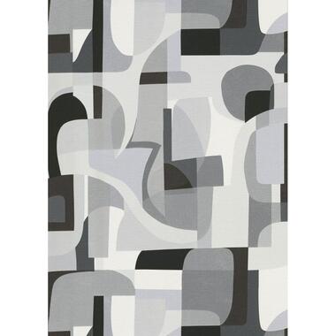 Erismann behang - geometrische vormen - zwart, wit en grijs - 53 cm x 10.05 m product