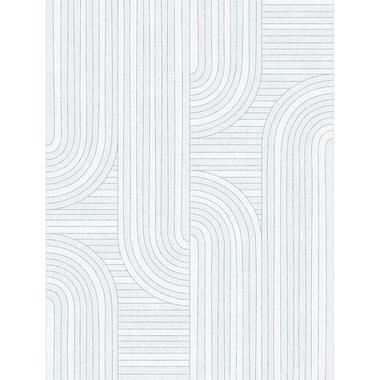 Sanders & Sanders fotobehang - grafische lijnen - lichtblauw - 212 x 280 cm product