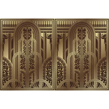 Sanders & Sanders fotobehang - art deco bogen - goud - 424 x 280 cm - 640976 product