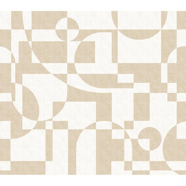 Sanders & Sanders fotobehang - geometrische vormen - beige en lichtgrijs product
