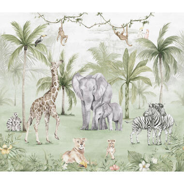 Sanders & Sanders fotobehang - jungle dieren - meerkleurig - 318 x 275 cm product