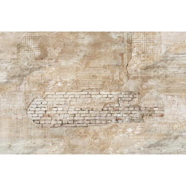 Sanders & Sanders fotobehang - stenen muur - beige - 424 x 280 cm - 640955 product