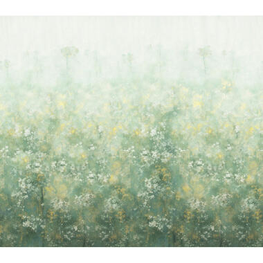 Sanders & Sanders fotobehang - bloemetjes - groen en geel - 318 x 280 cm product