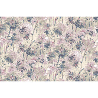Sanders & Sanders fotobehang - bloemmotief - roze en groen - 424 x 280 cm product