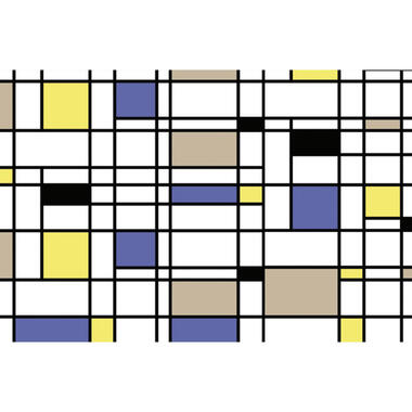 Sanders & Sanders fotobehang - kunst - geel, bruin en paars - 424 x 280 cm product