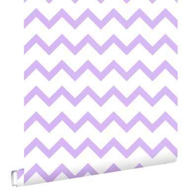 ESTAhome behang - zigzag motief - paars en wit - 50 x 900 cm - 131484 product