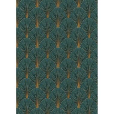 Erismann behang - art deco bogen - petrolgroen en goud - 53 cm x 10.05 m product