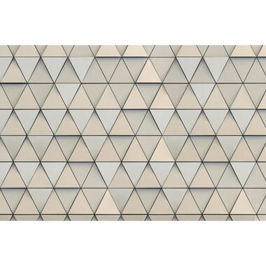Sanders & Sanders fotobehang - grafische driehoeken - grijs en beige product