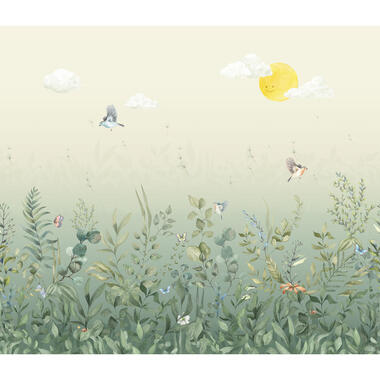 Sanders & Sanders fotobehang - vogels in de natuur - groen - 318 x 275 cm product
