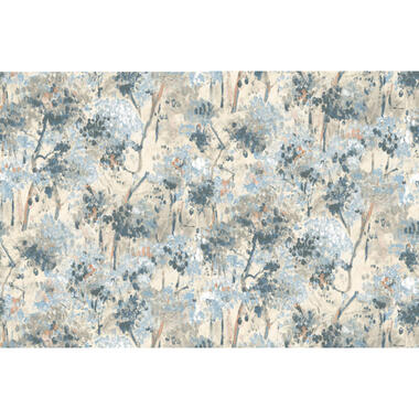 Sanders & Sanders fotobehang bloemmotief blauw - 424 x 280 cm