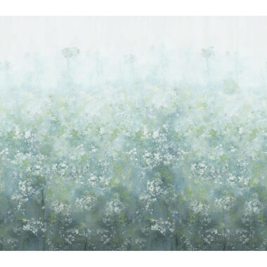 Sanders & Sanders fotobehang - bloemetjes - groen en blauw - 318 x 280 cm product