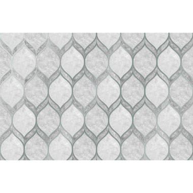 Sanders & Sanders fotobehang - grafische lijnen - grijs en blauw - 424 x 280 cm product