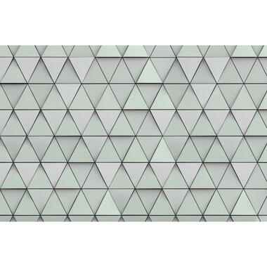 Sanders & Sanders fotobehang - grafische driehoeken - groen - 424 x 280 cm product