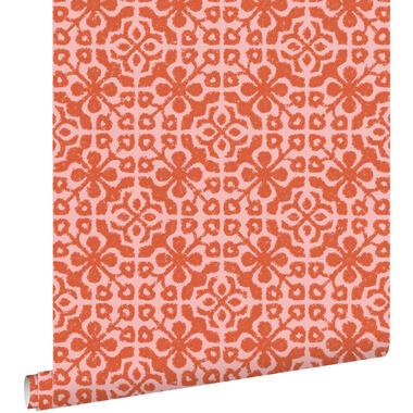 ESTAhome behang - verweerde tegels - koraalrood - 50 x 900 cm - 131483 product