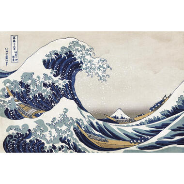 Sanders & Sanders fotobehang Japanse kunst blauw - 424 x 280 cm