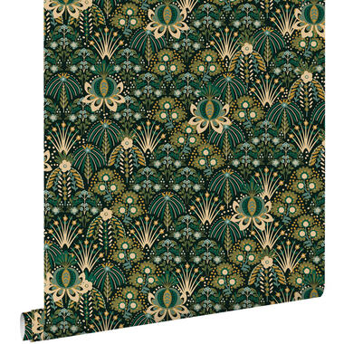 ESTAhome behang - vintage bloemen in art nouveau stijl - groen - 50 x 900 cm product
