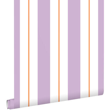 ESTAhome behang - strepen - paars en oranje - 50 x 900 cm - 131477 product