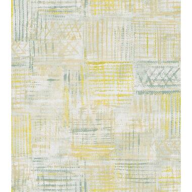 Sanders & Sanders behang - grafisch motief - geel en groen - 53 cm x 10,05 m product