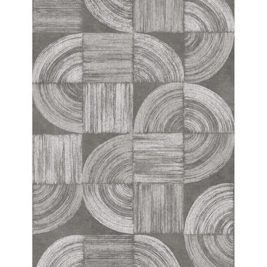 Sanders & Sanders fotobehang - grafische lijnen - grijs - 212 x 280 cm - 640871 product