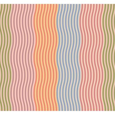 ESTAhome fotobehang zigzag motief roze, oranje en blauw - 300 x 279 cm