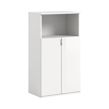 Hioshop ProjektX schoenenkast 2 deuren 1 vak wit hoogglans product