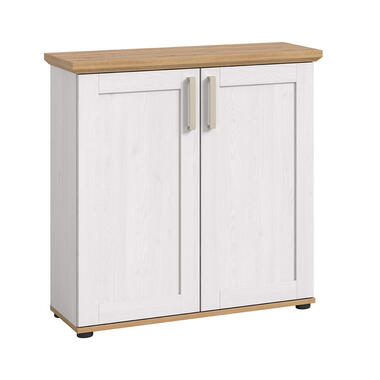Hioshop Verona dressoir 2 deuren wit- eik decor product
