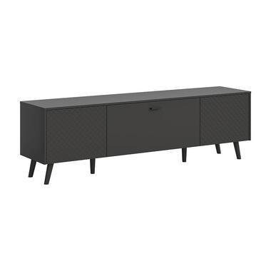 Hioshop Linea dressoir 2 deuren 1 klepdeur mat grijs product