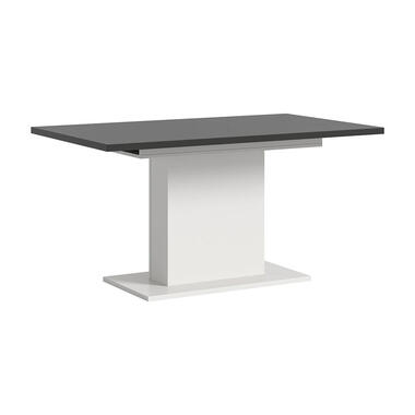Hioshop Motion eetkamertafel zuilpoot 90x150/190cm incl 1 verlengblad grijs- product