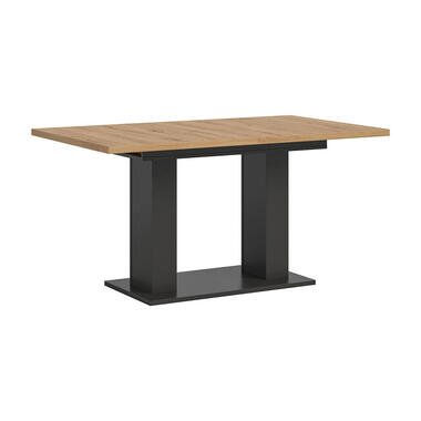 Hioshop Motion eetkamertafel dubbele zuilpoot 90x150/190cm incl 1 verlengblad product