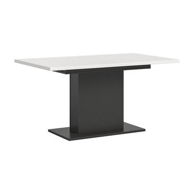 Hioshop Motion eetkamertafel zuilpoot 90x150/190cm incl 1 verlengblad wit- product