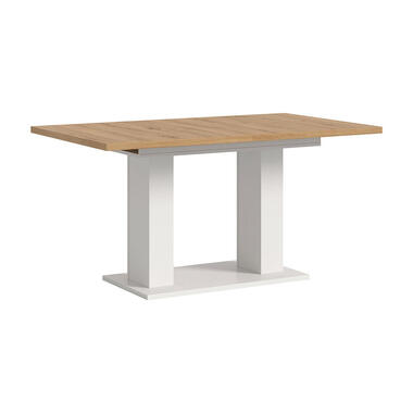 Hioshop Motion eetkamertafel dubbele zuilpoot 90x150/190cm incl 1 verlengblad product