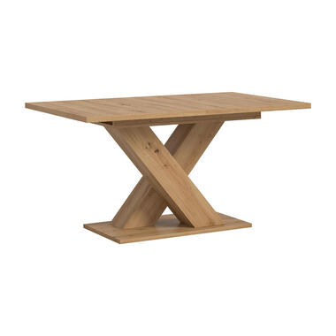 Hioshop Motion eetkamertafel X-poot 90x150/190cm incl 1 verlengblad eik decor product