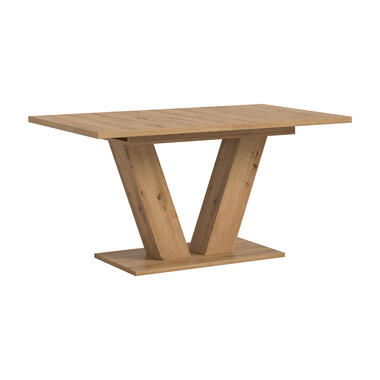 Hioshop Motion eetkamertafel V-poot 90x150/190cm incl 1 verlengblad eik decor product