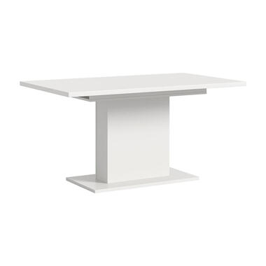 Hioshop Motion eetkamertafel zuilpoot 90x150/190cm incl 1 verlengblad wit product
