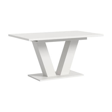 Hioshop Motion eetkamertafel V-poot 90x150/190cm incl 1 verlengblad wit product