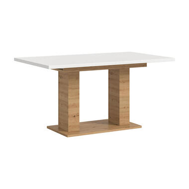 Hioshop Motion eetkamertafel dubbele zuilpoot 90x150/190cm incl 1 verlengblad product