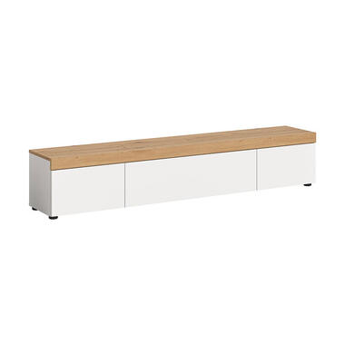 Hioshop Ruda TV-meubel wand of vloer 3 klepdeuren wit- eik decor product
