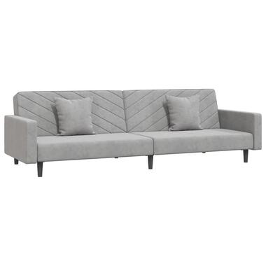 vidaXL - Slaapbank 2-zits - Grijs - Fluweel - Met kussens product