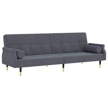 vidaXL - Slaapbank - Donkergrijs - Fluweel - Met kussens product