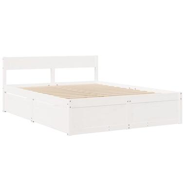 vidaXL - Bedframe - Wit - Grenenhout - 140 x 200 cm - Zonder matras product