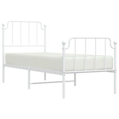 vidaXL - Bedframe met hoofd- en voeteneinde - Wit - Staal - 80 x 200 cm product
