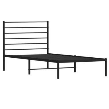 vidaXL - Bedframe met hoofdbord - Zwart - Staal - 80 x 200 cm product