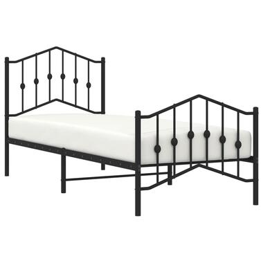 vidaXL - Bedframe met hoofd- en voeteneinde - Zwart - Staal - 90 x 200 cm product