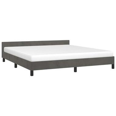 vidaXL - Bedframe Met Hoofdeinde - Donkergrijs - Fluweel - 160 x 200 cm product