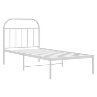 vidaXL - Metalen eenpersoonsbed met hoofdbord - Wit - 80x200 cm product