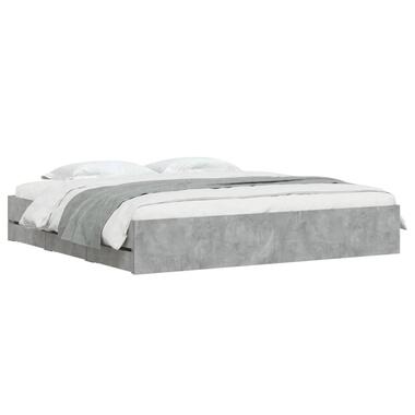 vidaXL - Bedframe met lades - Betongrijs - Bewerkt hout - 180 x 200 cm product