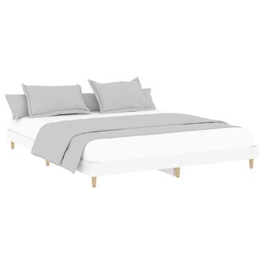 vidaXL - Bedframe - Wit - Bewerkt hout - 140 x 200 cm product