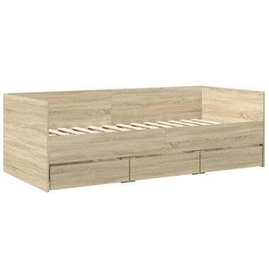 vidaXL - Bed met lades - Sonoma eikenkleurig - Hout - 90 x 200 cm product