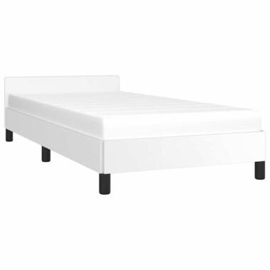 vidaXL - Bedframe met hoofdeinde - Wit - Kunstleer - 80 x 200 cm product